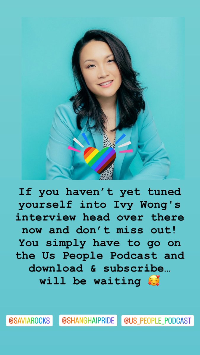 UsPeoplePodcast's tweet photo. MY BEAUTIFUL PEOPLE 😘If you haven’t yet tuned yourself into Ivy Wong's interview head over there now and don’t miss out! will be waiting 🥰(https://t.co/YBzedSe5kT)@iviwong 
#podcast #people #uspeoplepodcast #lgbt #lgbtq #pride #pridemonth #asian #mentalhealth #woman #business https://t.co/py1u2IZTQL