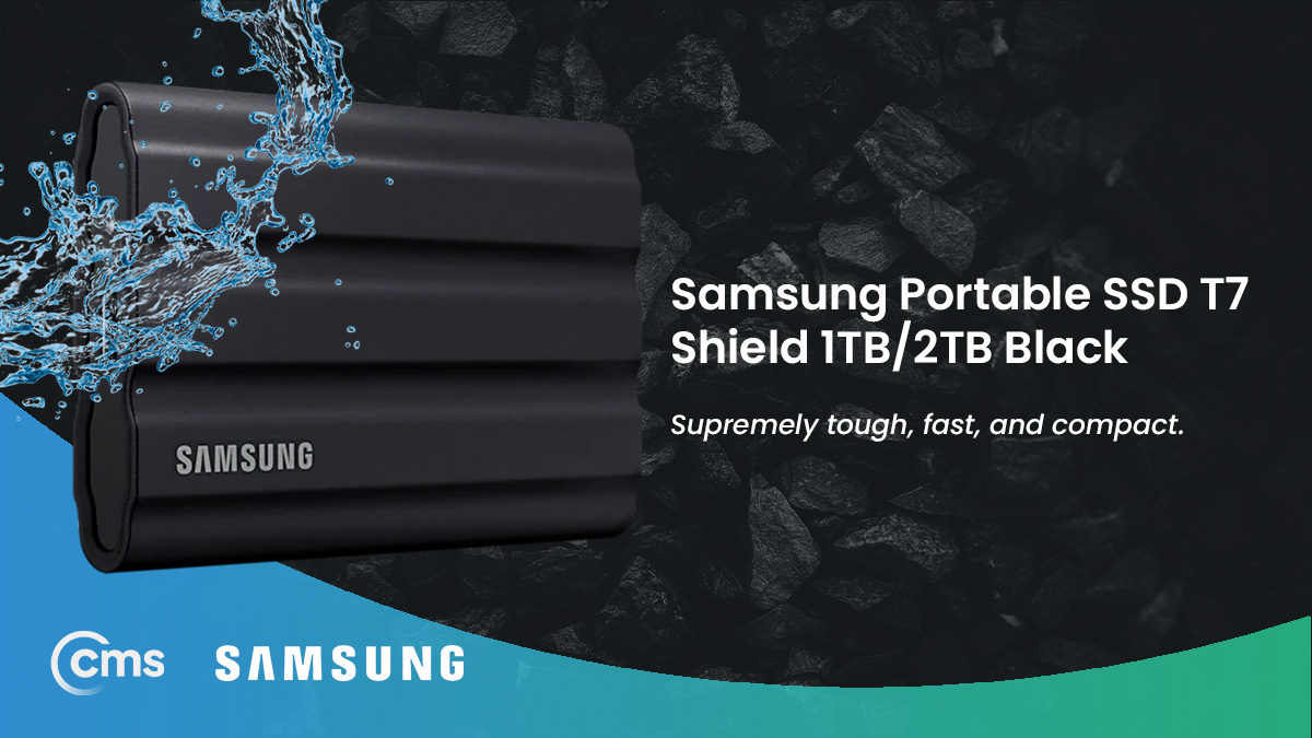 The new T7 Shield by @samsung gives you superior performance on the go, even in challenging environmental conditions. 

Place an order today: bit.ly/3MbUu8p

#cmsdistribution #samsung #t7shield #data #storage