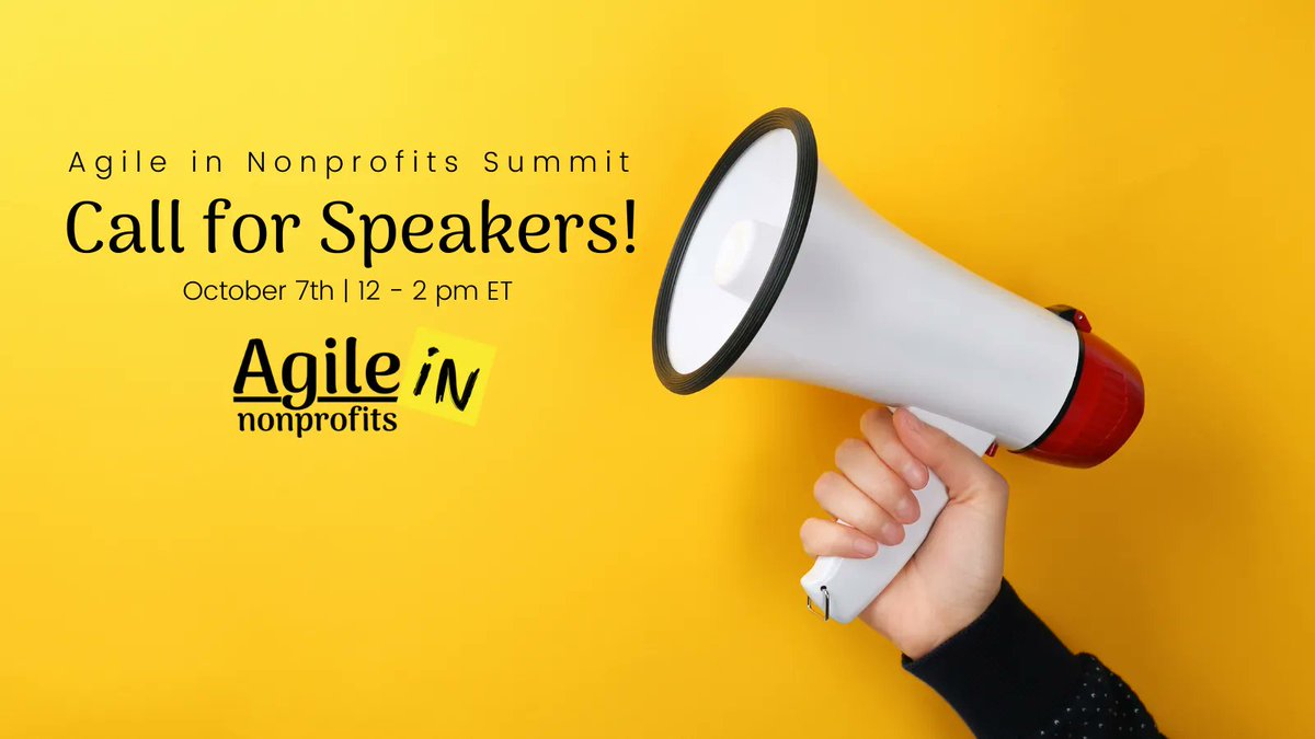 InNonprofits's tweet photo. We’d love to have YOU consider sharing your Agile journey as a part of this years Agile Summit (it’s a 10-minute presentation) or recommend someone who you think would be willing to share their Agile journey story for their nonprofit team.
https://t.co/RExzhpJBeG
#AgileSummit https://t.co/KZJPkNQzsu
