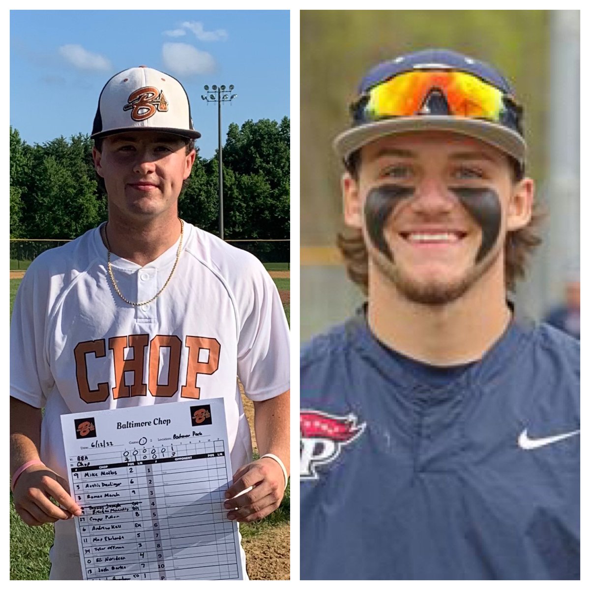 Balt_Chop's tweet photo. Sweep Sunday! Also a @SalisburyBB Sunday. Chop sweep DH vs Bradley Baseball. Game 1 score 8-2 / Game 2 score 11-1. Your POTGs are Josh Barke for 2 hit game in Game 1 &amp; Max Ehrhardt for starting an ELITE double play in Game 2. Chop return to action Wed vs Monarchs @ 7p #chophouse https://t.co/qG2sLqNYn5