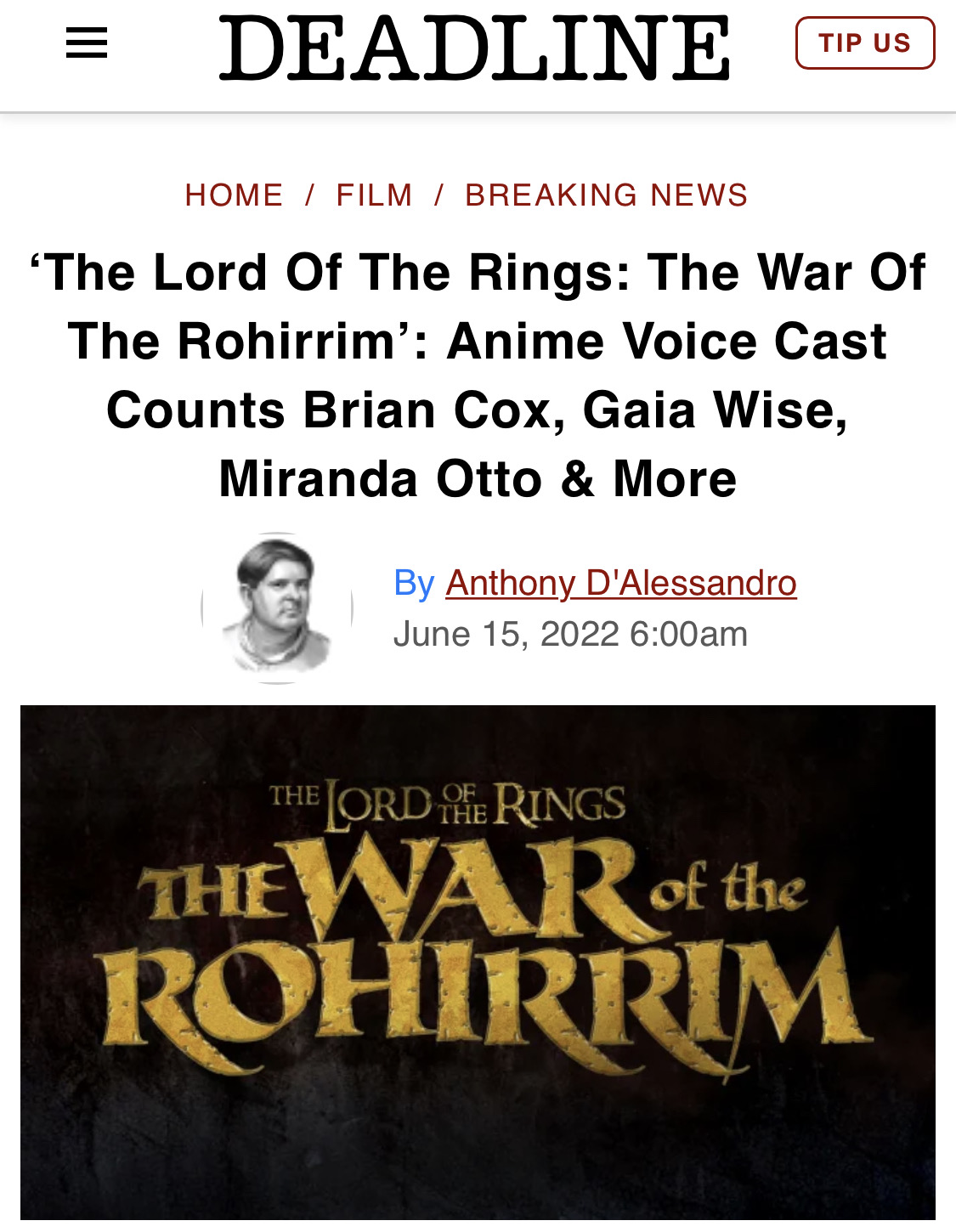 The Lord of the Rings: The War of the Rohirrim (2024) Anime Movie