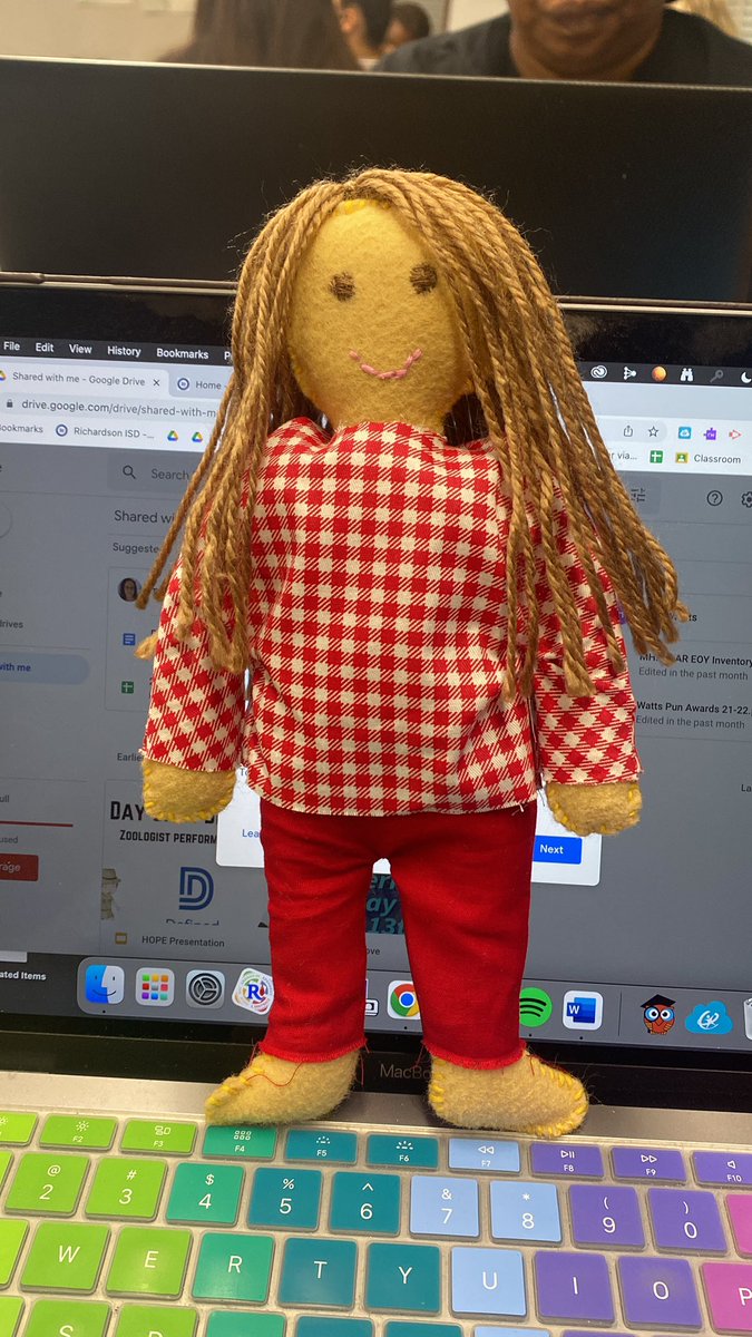 CarlyWorsham's tweet photo. Made my mini-me at PBL Camp and Collette helped me make clothes for her too! #cheersforsewingmachines #definedchampions @ccarrabba5 https://t.co/fv3hG7Ngiy