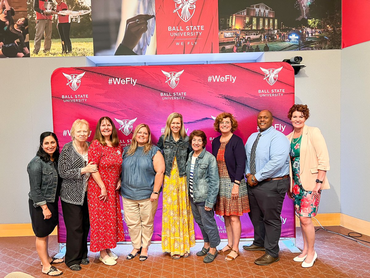 DrSherriBarrow's tweet photo. Ball State inaugural Indiana School Counselor and Administrator Collaboration Institute #ISCACI was huge success with our Ball State Staff, Graduate Students, and phenomenal Keynote Speakers, Carol Dahir, Leigh Bagwell, and Robert Jamison. A truly amazing event! #SchoolCounseling https://t.co/aKE7PykVD6