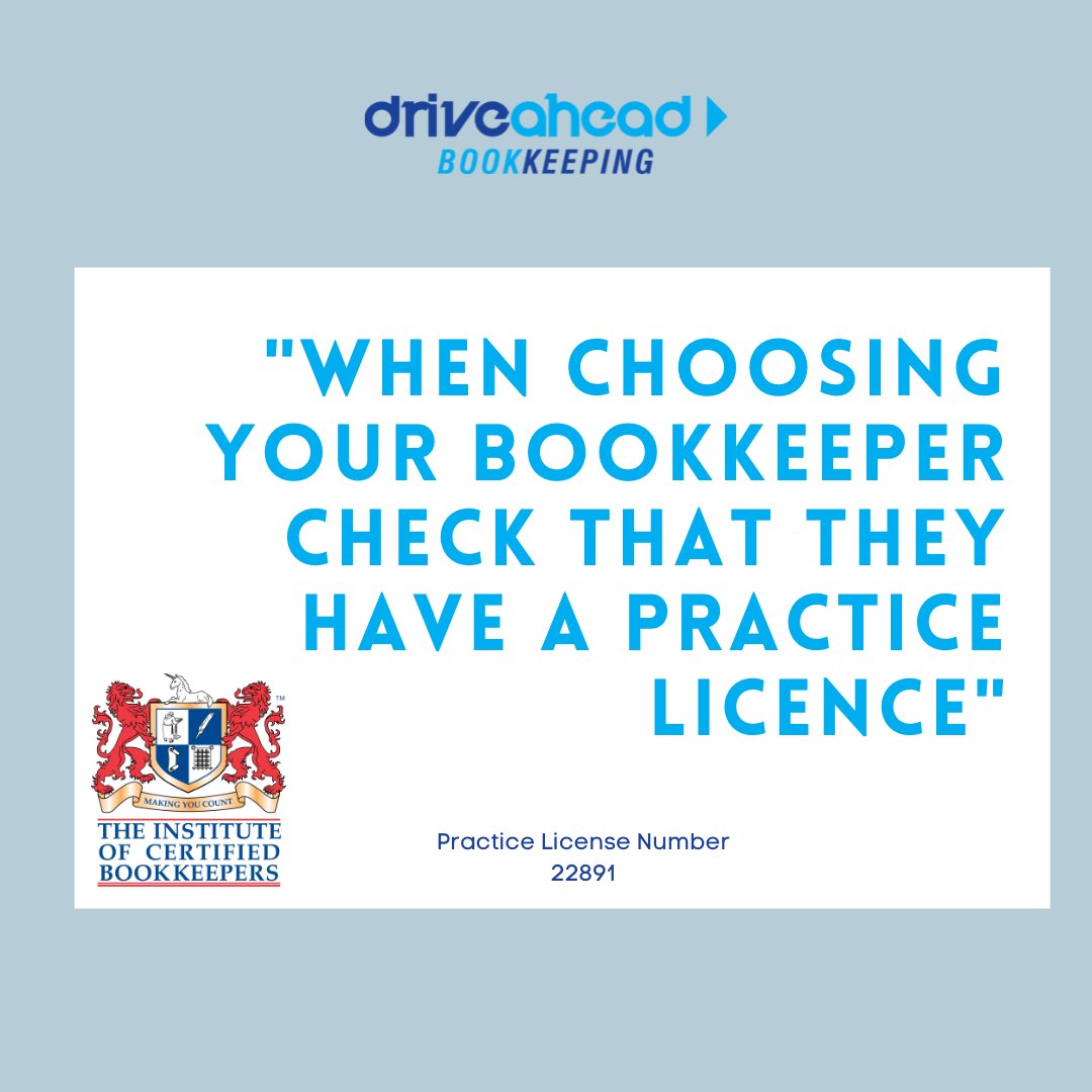 driveaheadbk's tweet photo. Is your bookkeeper licensed to practice? As a member of the Institute of Certified Bookkeepers (ICB), you have the piece of mind that I'm properly regulated and practice in accordance with HMRC guidelines #bookkeeper #staffordshirechambers #accounting #staffordshirestartups #sme https://t.co/Y94vr6fYLg