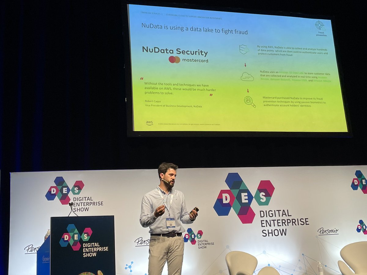 Alex Banegas (@abanegas79) on Twitter photo AWS sharing their experience in enabling <a href="/Mastercard/">Mastercard</a> Nudata tech for their payment partners to secure payments flows on the cloud environment at #DES2022 #BankingForum AWS sharing their experience in enabling <a href="/Mastercard/">Mastercard</a> Nudata tech for their payment partners to secure payments flows on the cloud environment at #DES2022 #BankingForum