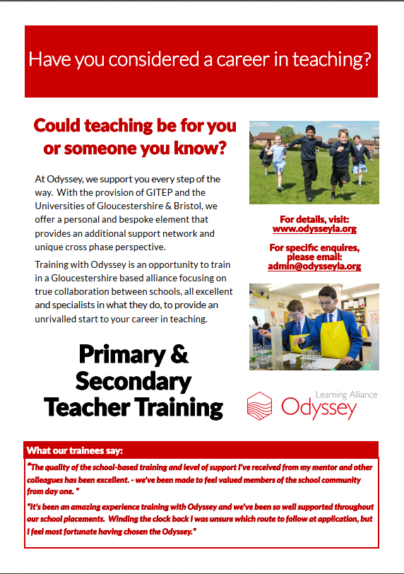 OdysseyLearn's tweet photo. Places are still available for Teacher Training, starting September 2022. https://t.co/Xf01Kpkmc1