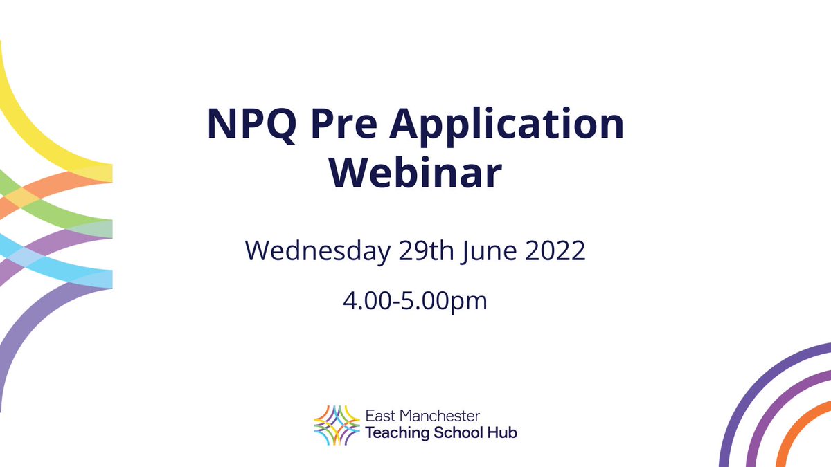 EMTeachingHub's tweet photo. Are you interested in applying for an NPQ for Autumn 2022? Our NPQ Delivery Lead, Louise Astbury will be holding a pre application webinar to assist and answer any questions about your NPQ application. Register here https://t.co/cxoWWld3mk #NPQ #activateyourfuture #buildtheirs https://t.co/MgNRHxpj8z