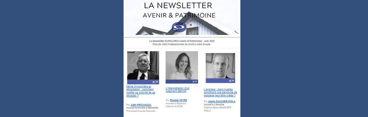 EUROJURISFR's tweet photo. 📰 – N E W S L E T T E R – 
Retrouvez les derniers #ArticlesJuridiques rédigés par nos #Avocats sur la #VenteImmobilière l'#Enclave le #HarcèlementScolaire l'action entre #Colotis  l'interprétation des #Jugements le #Télétravail  ! 
▶️https://t.co/XqOFMMbIka
#Eurojuris https://t.co/xCaHH44ule