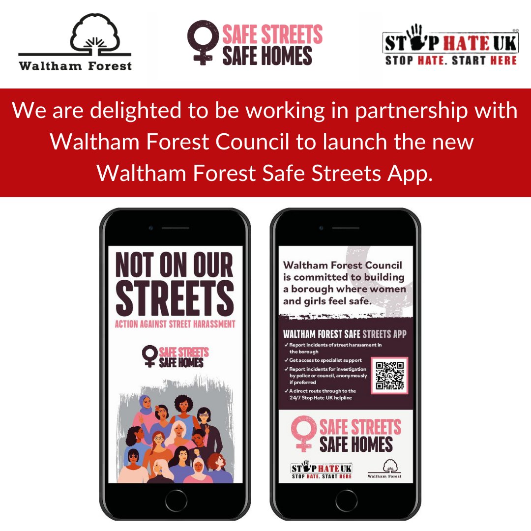 stophateuk's tweet photo. Do you know about the Waltham Forest Safe Streets App we launched earlier this year in partnership with 
@wfcouncil?

The app is an easy way for residents to report incidents of #streetharassment in #WalthamForest.

Download it today!

For details visit:
https://t.co/ObHEi6oPxx https://t.co/mHeqiGt3Iq
