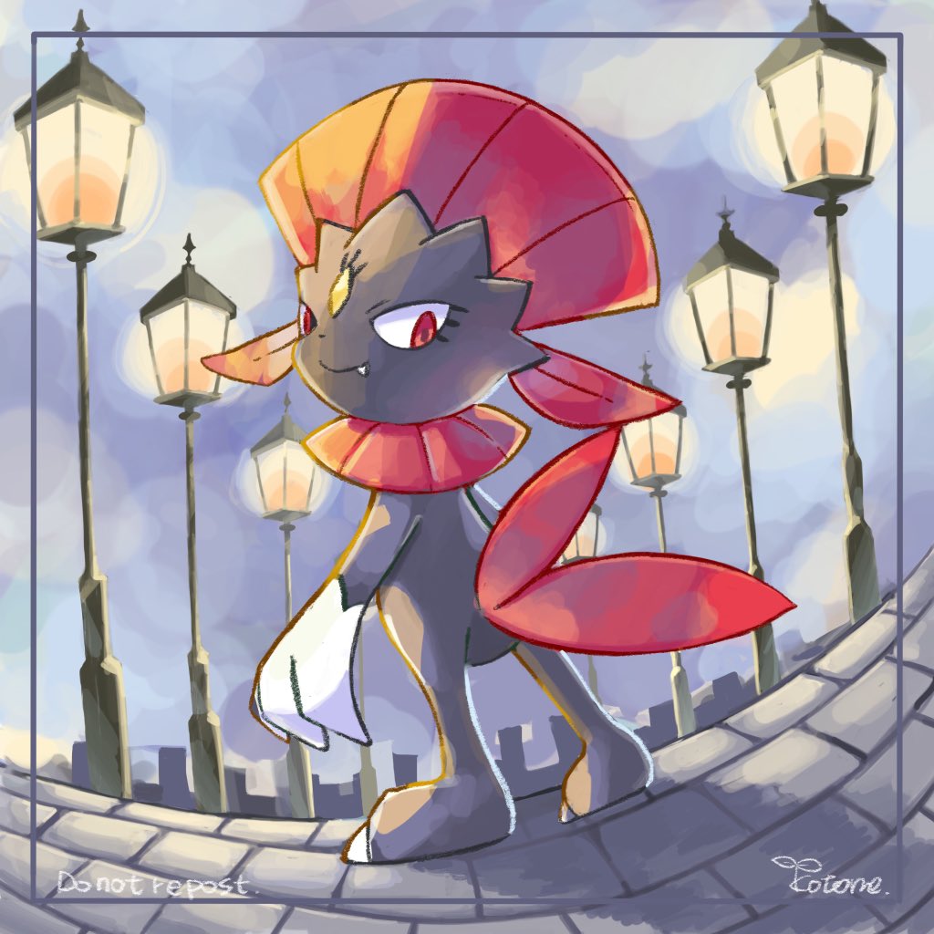 solo lamppost pokemon (creature) fang fang out signature outdoors  illustration images