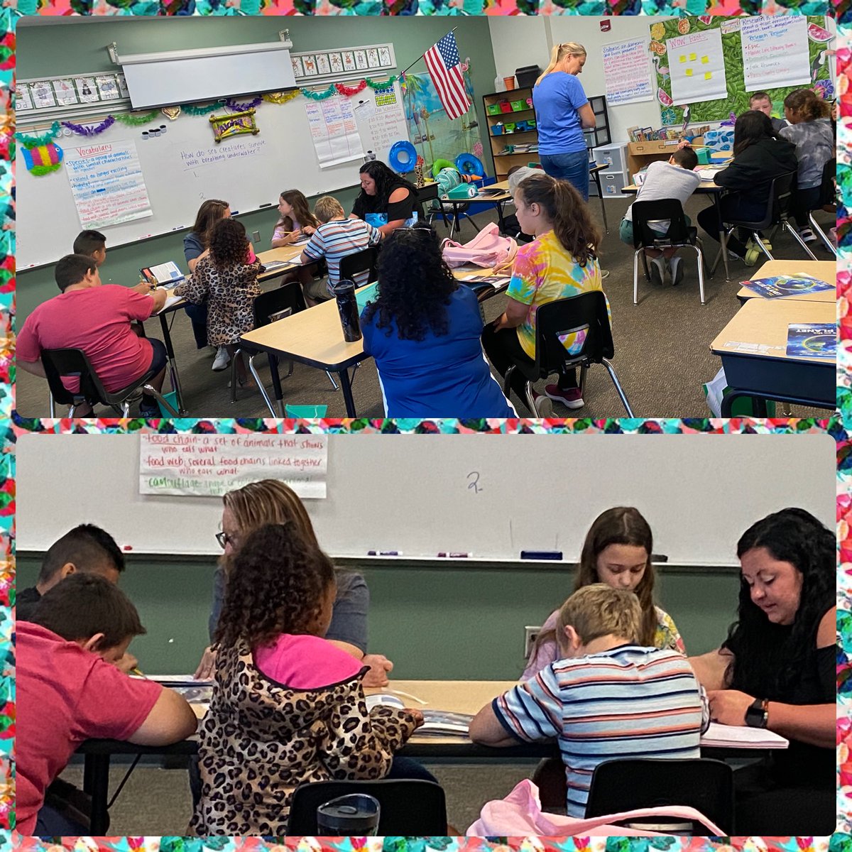 High engagement this morning at ESY!  Our 3rd graders were reading, writing and speaking about how sea creatures survive with breathing underwater.  #GrowTime
