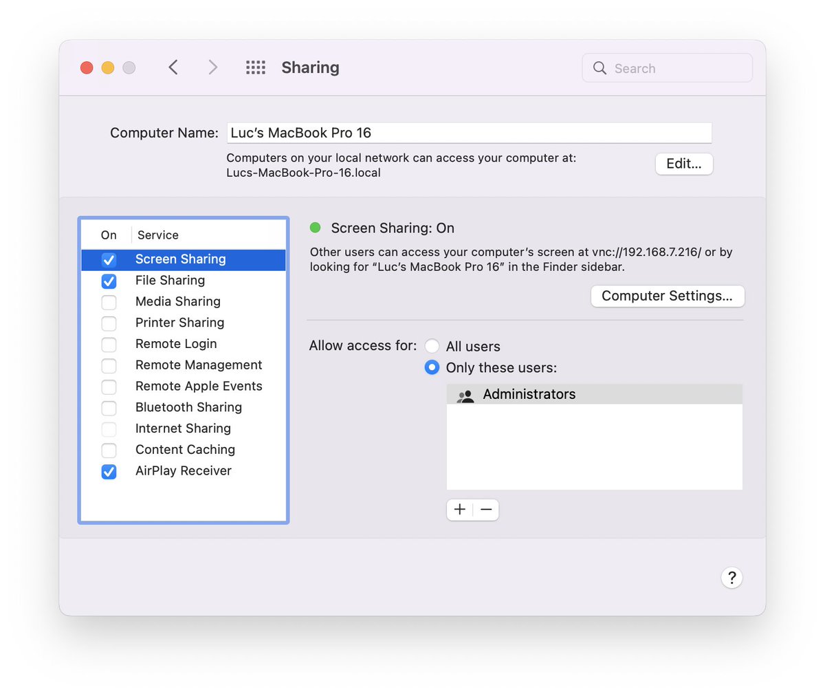 ScreensExpress's tweet image. A change in macOS 12.4 is preventing Screens Express to enable Screen Sharing &amp;amp; an option. We’re working on a fix. By then, make sure Screen Sharing is enabled &amp;amp; the “Anyone may request permission to control screen” option under Computer Settings… before launching the app.