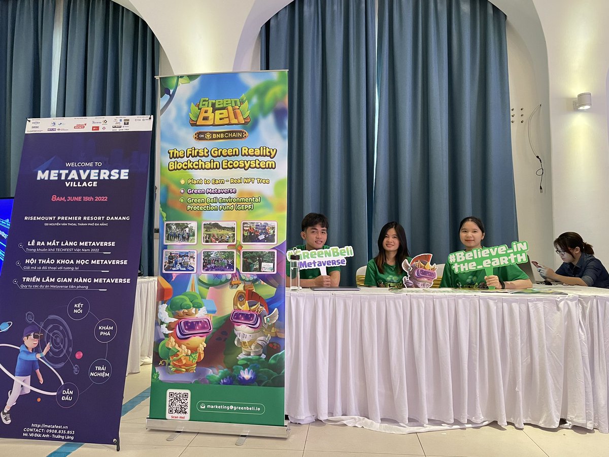@Green_Beli joined TechFest in Vietnam this year to enter Metaverse Village! 

We ♥️Green Metaverse - Bridging the gap between blockchain and the real world with #Plant2earn #Greenbeli #Metaversevillage