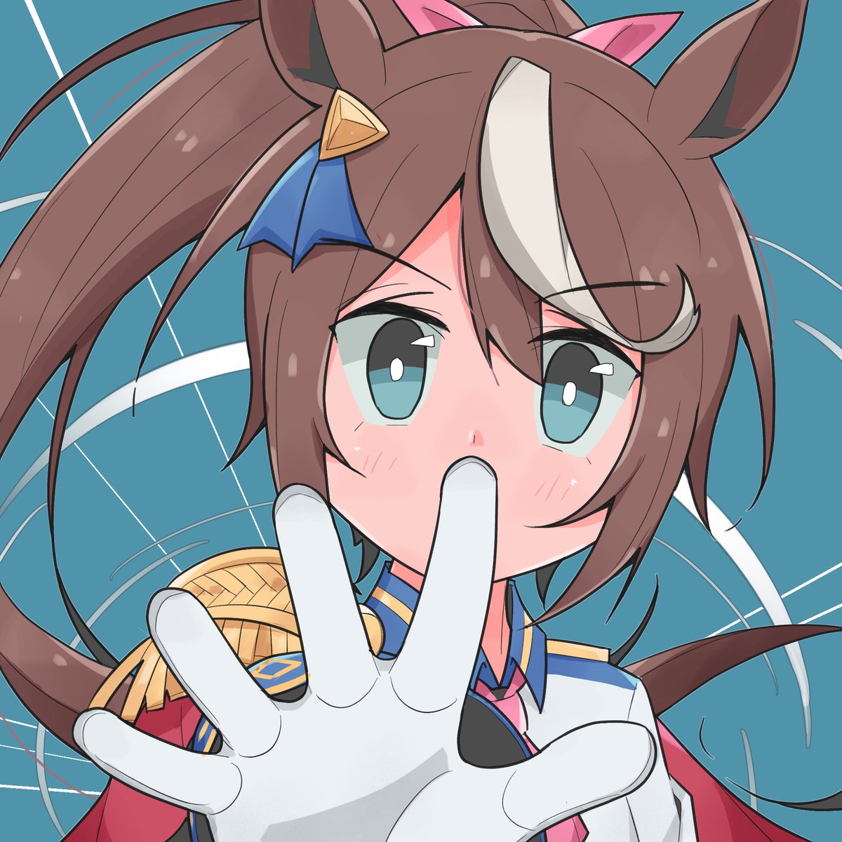 tokai teio (umamusume) 1girl animal ears brown hair solo horse ears long hair streaked hair  illustration images