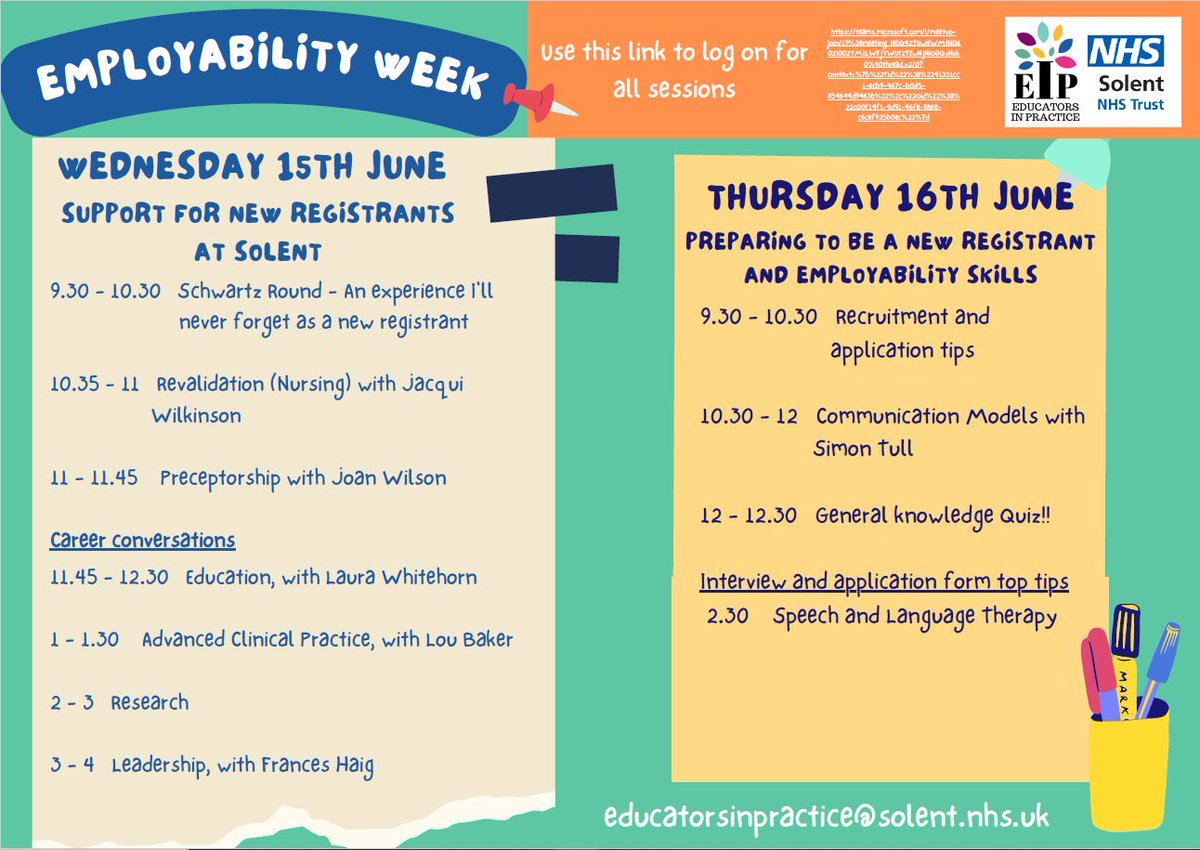 Learning Environment Team #TeamSolent (@letsolent) on Twitter photo Join us for day 3!
โข Learn about Schwartz Round ๐
โข Hear from <a href="/JacquiWilko1/">Jacqui Wilkinson</a> and <a href="/jjwilson2468/">Joan Wilson MSc</a>
โข This afternoon hear from <a href="/LauraWhitehorn4/">Laura Whitehorn</a>
โข Lou Baker and finally our lovely @HaigFrances !! Join us for day 3!
โข Learn about Schwartz Round ๐
โข Hear from <a href="/JacquiWilko1/">Jacqui Wilkinson</a> and <a href="/jjwilson2468/">Joan Wilson MSc</a>
โข This afternoon hear from <a href="/LauraWhitehorn4/">Laura Whitehorn</a>
โข Lou Baker and finally our lovely @HaigFrances !!