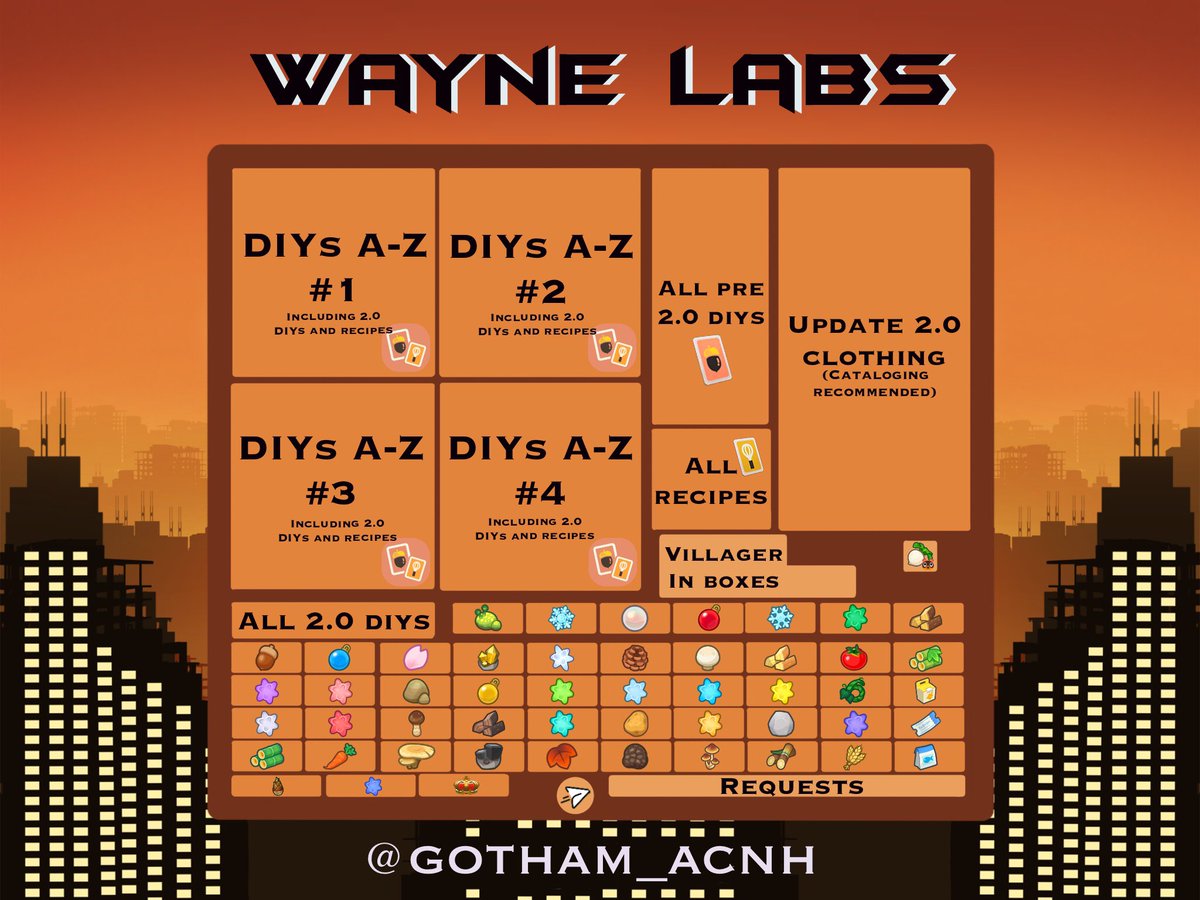 gotham_acnh's tweet photo. WAYNE LABS is open until crash :) 

- Check your connection
- Use the bins for unwanted items
- Time yourself to ~20min

RTs &amp; hauls are appreciated ♥

dodo: BBF5W https://t.co/haJAu1qm69