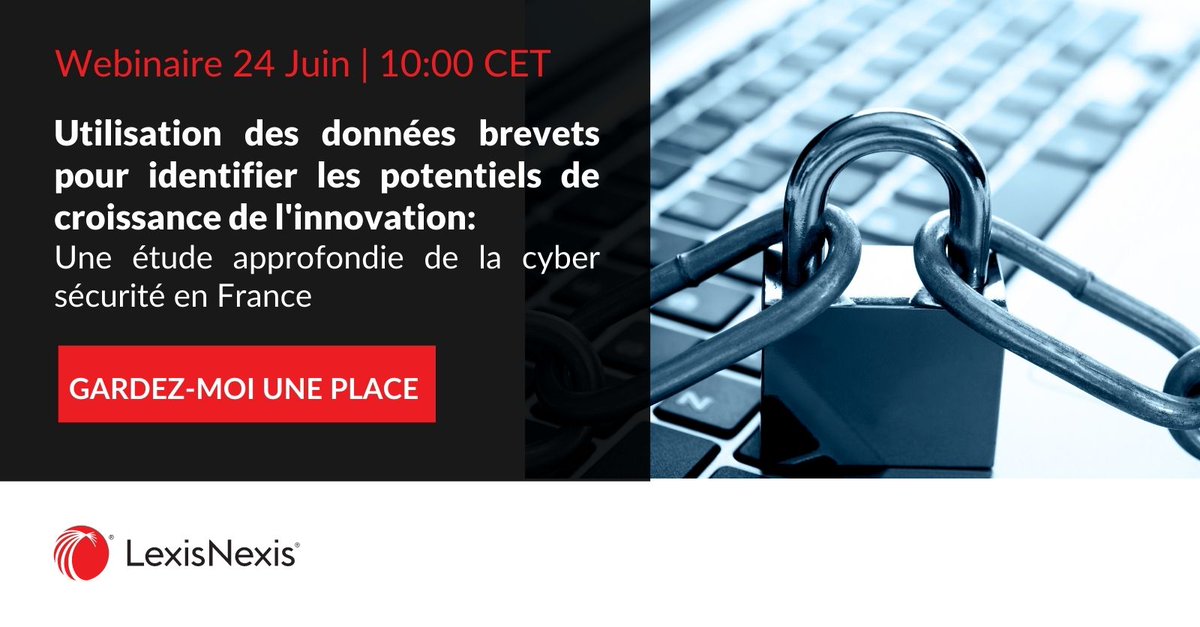 Rendez-vous le 24 juin à 10h avec @LexisNexisIP pour découvrir comment les données sur les #brevets peuvent être utilisées pour étudier les tendance des marchés clés de l'#innovation @ALeturnier_IP, @PatryDidier et Philippe Borne @INPIFrance lnkd.in/eyV6RaE4