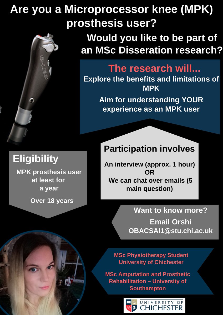 Orsolya_NB's tweet photo. Dear #microprocessor #knee users. I need your help with my #amputee #research , please. We can have a nice chat or we can exchange emails too about your experience of using this amazing device on your everyday basis. Let’s contribute to #MPK research. Your voice matters... https://t.co/NhqpxNrGk9