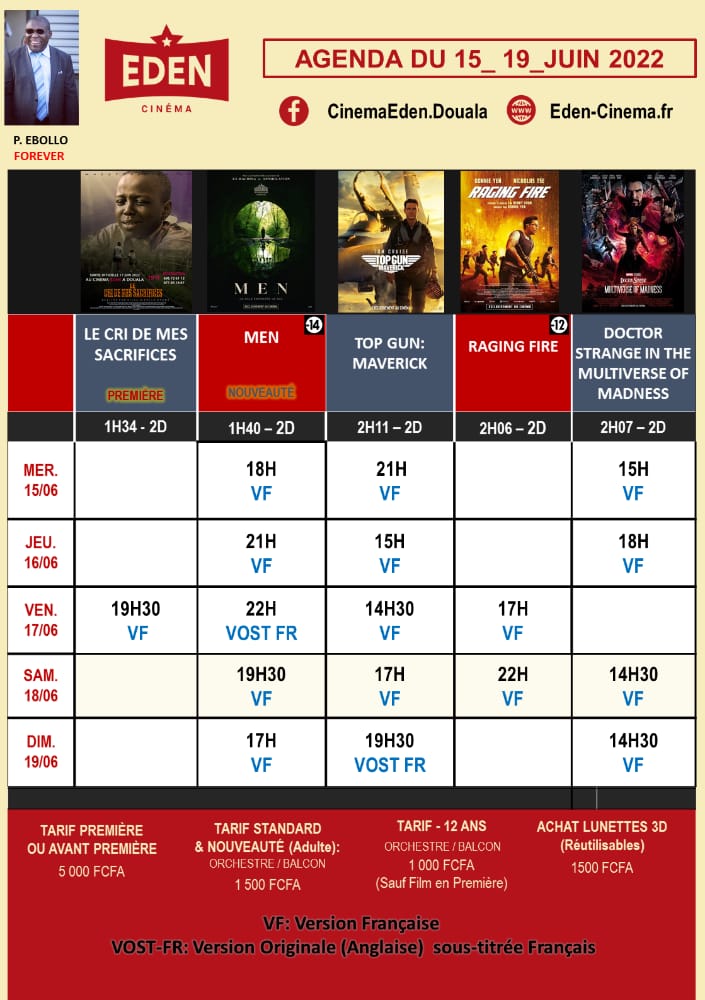 Ledawa's tweet photo. PROGRAMME DE LA SEMAINE
#CANALOLYMPIABESSENGUE
#CANALOLYMPIAYAOUNDE1
#CINEMAEDEN
#GENESISCINEMAS https://t.co/kv9xkvWAJ4