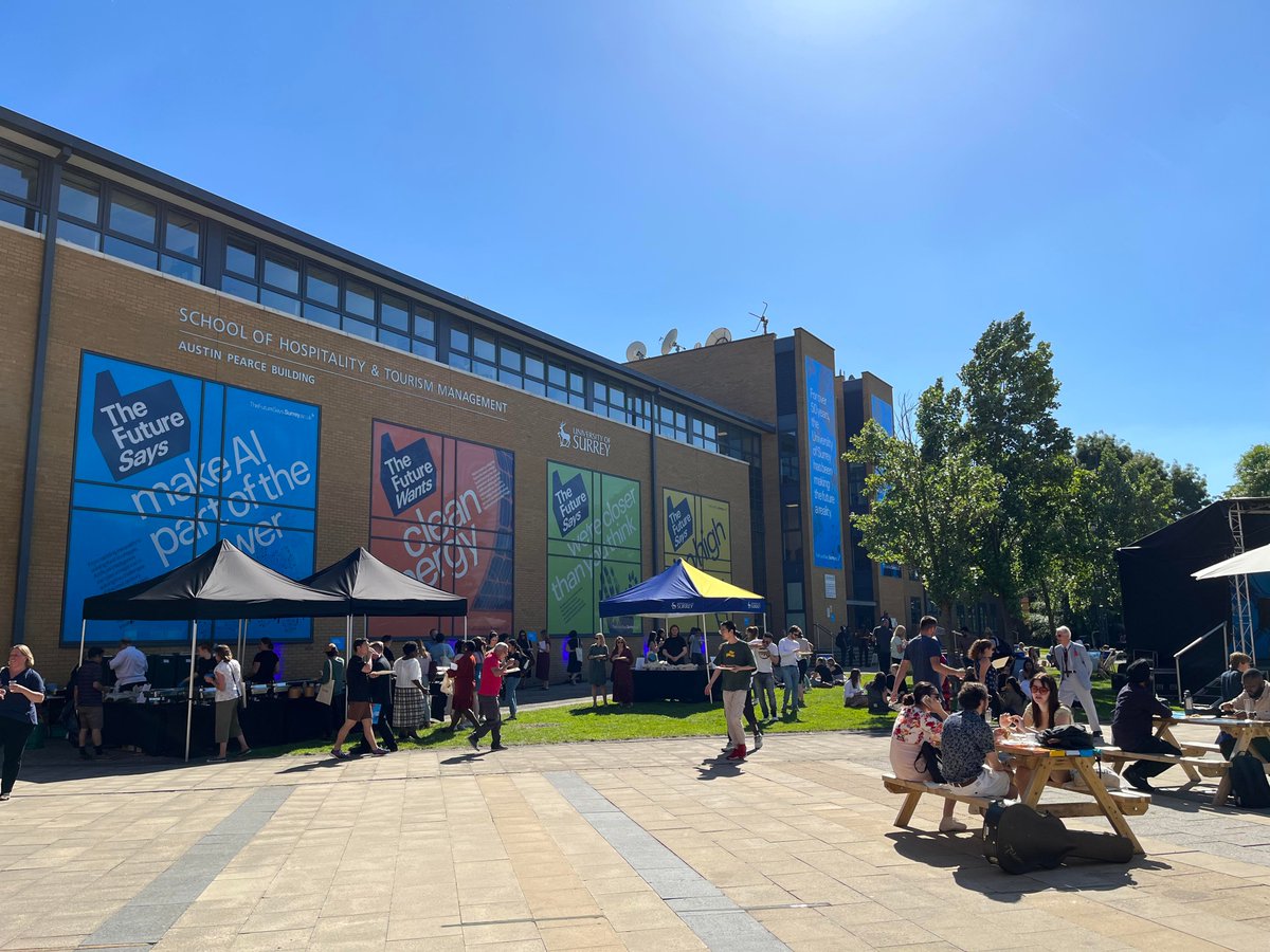 UniOfSurrey's tweet photo. We had such a great time at the #SurreyShowcase yesterday! The weather was perfect, the food was delicious and we learnt so much from our incredible academics who were sharing their research.
We hope everyone who joined us had a brilliant time too! ☀️ https://t.co/HyVttiBZis