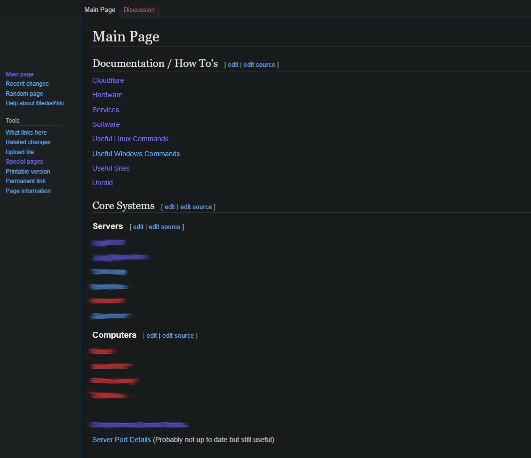 ComputerPerson_'s tweet photo. #100DaysOfHomeLab  
https://t.co/29rAnKmu62
Day 3: cleaning up the wiki ready to start cleaning up and upgrading other services. Also configuration changes shouldn't be made at 4am thankful for daily backups. https://t.co/oBozCpkzg8