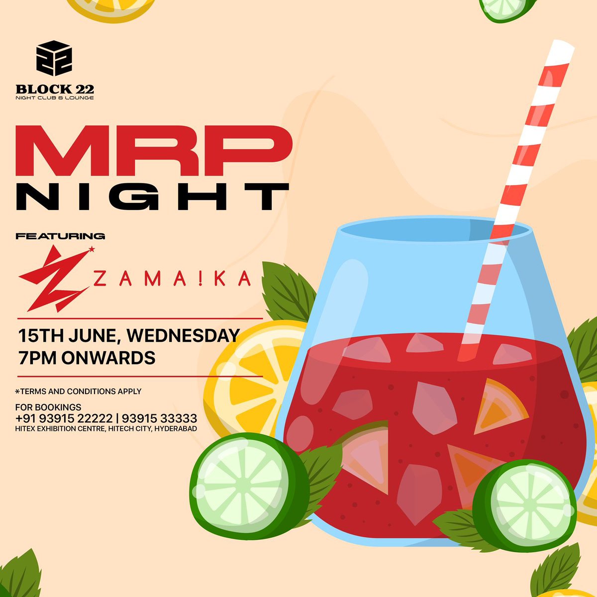 Block22Hyd's tweet image. Beat your weekday blues with MRP NIGHT only on Wednesdays 

Playing tonight is DJ @Zamaika_ from 8:00 pm onwards 

#Hyderabad #Block22 #mrpnight #wednesdayvibes #partytime #music #bollywood #hiphopmusic #housemusic #letsdothis