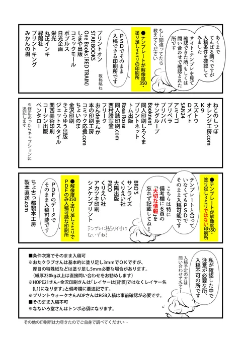 【💡ユーザーの皆様へ】
生成した画像をそのまま入稿可能な印刷所や、入稿時に注意が必要な印刷所、画像サイズについてなど、pixivにててんぱるさんに解説いただいています。https://t.co/b1MAISUEd7
大事な情報なので、 入稿の前に🌟必ず毎回🌟しっかりご確認ください～!よろしくお願いいたします🙇 