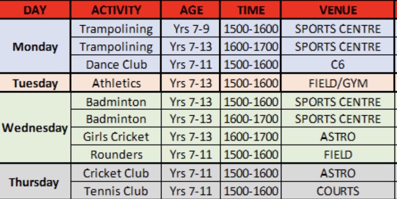 PekingSport's tweet photo. β«οΈπ΄βοΈ Summer Clubs update for the rest of term 6 - starting from Monday 20th JuneβοΈπ΄β«οΈ #KingdownSport #SummerTerm π https://t.co/ArzFbGJI40