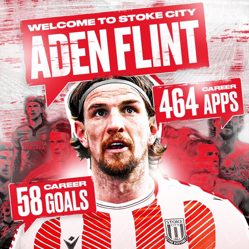 stokecity's tweet photo. Welcome to Stoke City, @AFlint4 🤝

#SCFC 🔴⚪️