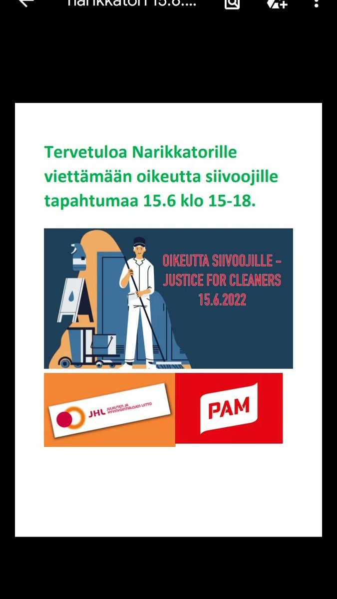Mä oon jo matkalla. Tulkaa moikkaamaan ja vilkaisemaan mitä kaikkea on luvassa. #oikeuttasiivoojillepäivä #jhl #pam