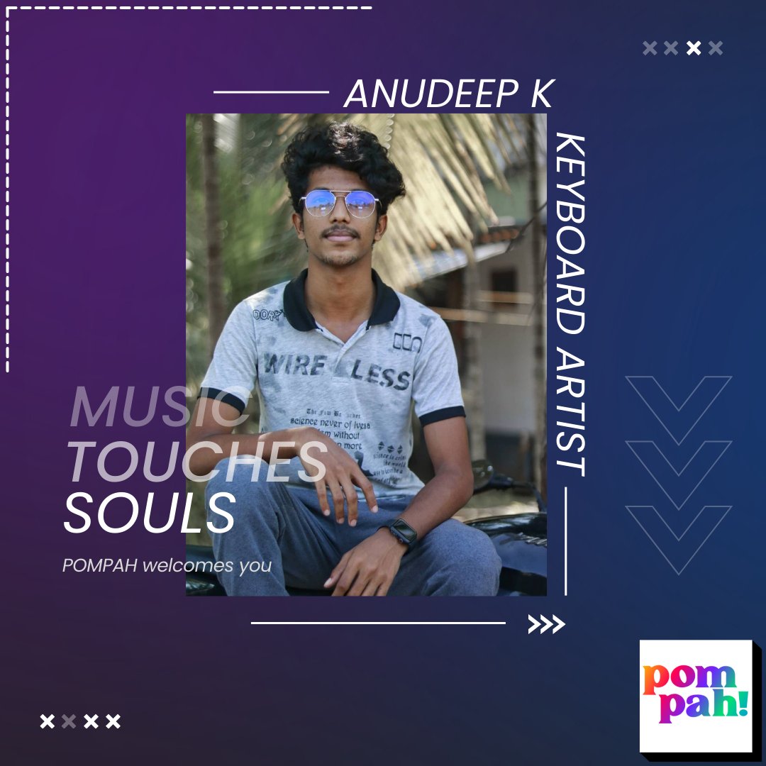 Pompah_Official's tweet photo. Welcome to the PompAH family Anudeep. We hope you get along the vibrant energy that you showcase in your videos!
#readysteadypompah #artistsofpompah #pompah #music #musician #keyboard #artist #musicartist #musiciansofinstagram #songs #art #artists #talent #talentedartists https://t.co/NldCWwNjy4