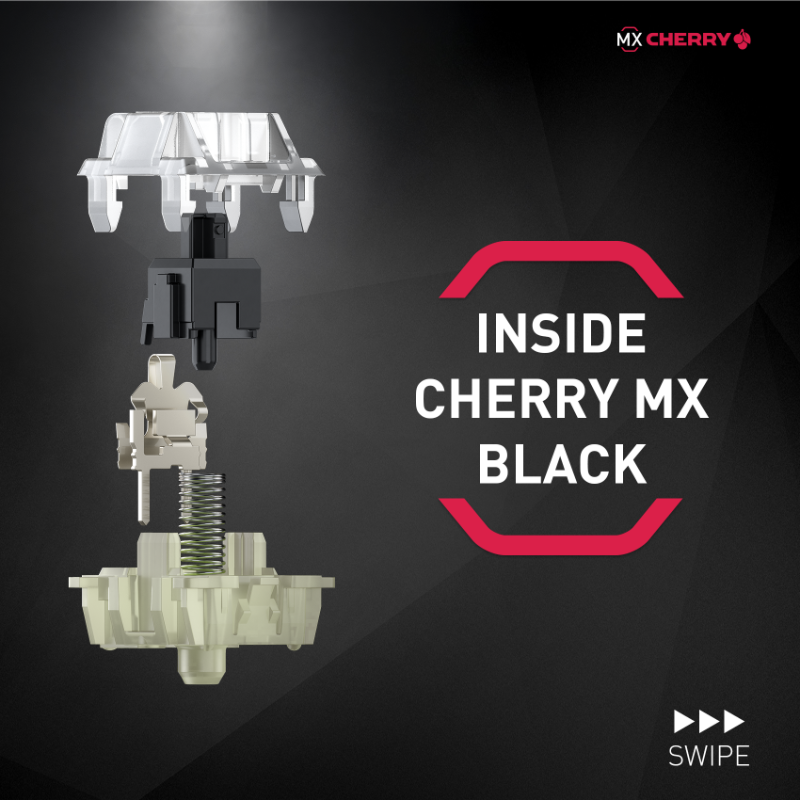 cherrymx's tweet photo. Join us as we explain each component of our MX Standard switch using our iconic #MXBlack for reference 🧐🍒👉