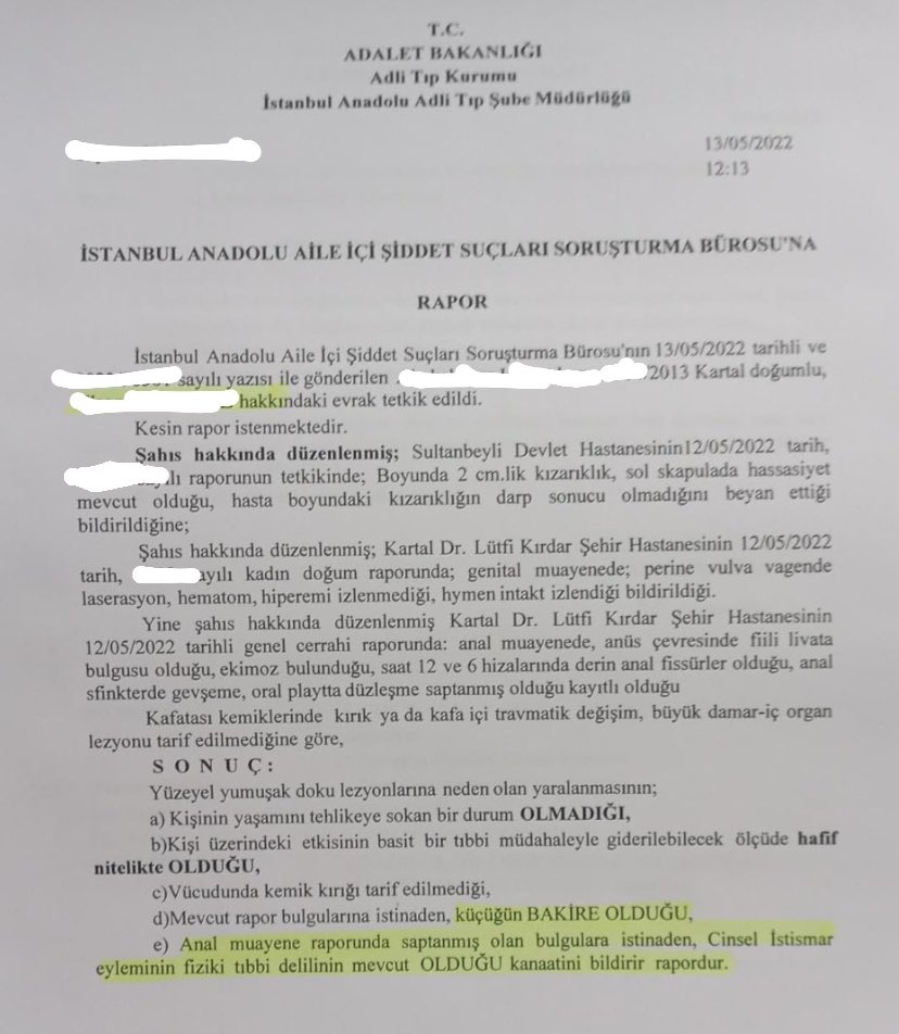 Bu haber Instagram mühendisyen hesabımıza geldi. Bir dede 4 yaşından 9 yaşına kadar torununa yıllarca tecavüz ediyor. Adli tıp raporu ile yaşananlar ortaya çıkıyor. Raporları da yayınladık. Bu dede adı altındaki kişi tutuklansın diyoruz.  Raporlarda burada.

#SapıkDedeTutuklansın