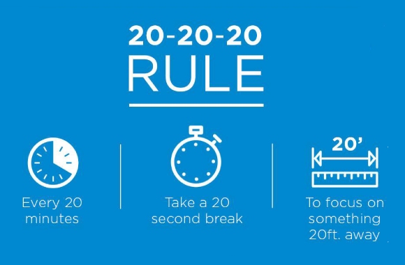 Don't forget: every 20 mins, look at something at least 20 ft away* for at least 20 secs.
Look after yourselves!

*that's about 6m

#EyeHealth #SelfCare