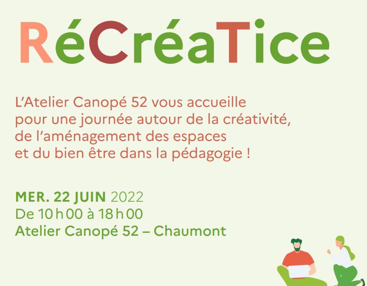 📣 Les rencontres RécréaTice 📣 c’est mercredi prochain à Chaumont 
Un événement autour de l’aménagement des espaces d’apprentissage avec le #numérique 
Un excellent moyen de se former et d’échanger avec les acteurs du territoire @Canope_52 <a href="/dsden52/">DSDEN Haute-Marne</a> #CD52 
archiclasse.education.fr/Rencontres-ReC…