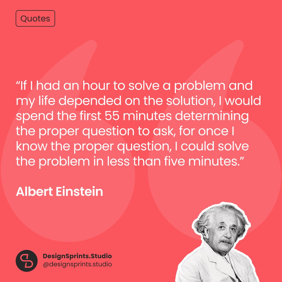 cohiveworks's tweet photo. Think back to the last time someone asked you to come up with an idea for something. 

#Quotes #AlbertEinstein #Physics #Mindset #Science #Challenge #Innovation #Ideation #Wisdom #LifeLessons #ProblemSolving #Creativity #CreativeThinking #Business #DesignThinking #SuccessMindset https://t.co/GBH6wp9llN