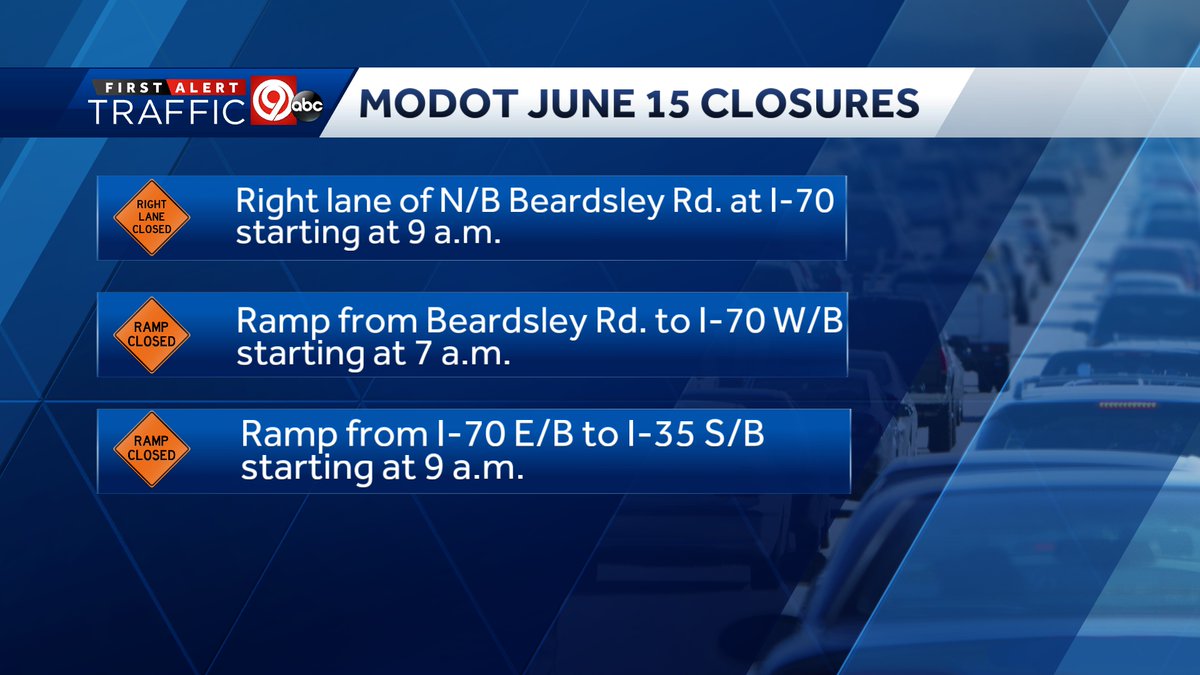JamieWeissKMBC's tweet photo. Good Morning - we're seeing more #BuckONeilBridge Project closures today from @modot_kc starting as early as 7 a.m. All of these closures should wrap by 3 p.m.
#KCTraffic @KMBCTraffic https://t.co/yTAn7QnaSA