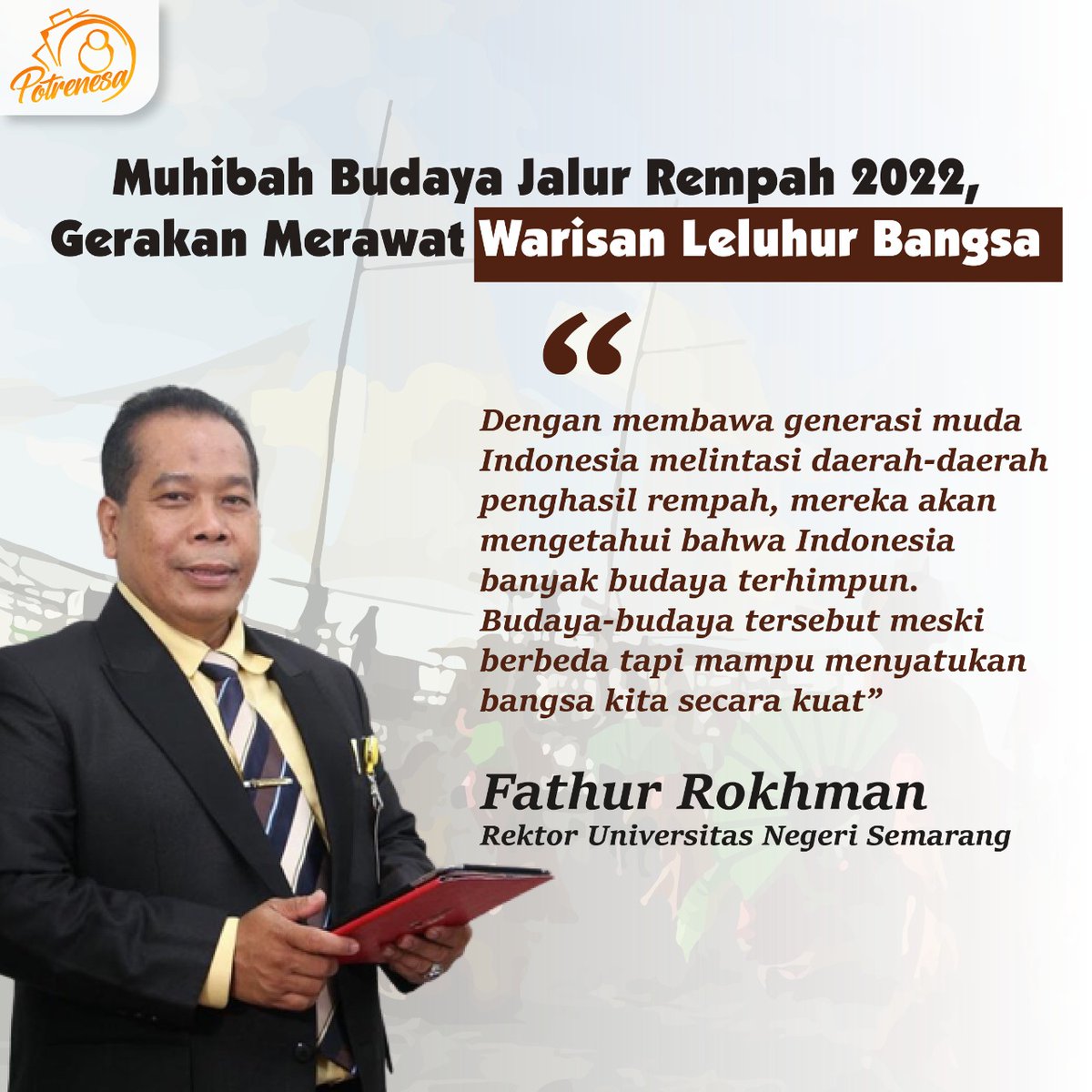 digifeeder's tweet photo. Muhibah Budaya Jalur Rempah 2022 adalah gerakan melestarikan budaya Indonesia yang ada di setiap daerah penghasil rempah. Program semacam ini penting ditradisikan agar generasi Indonesia menjaga budaya warisan pendahulunya

#MBJR https://t.co/AWtn8UanWu