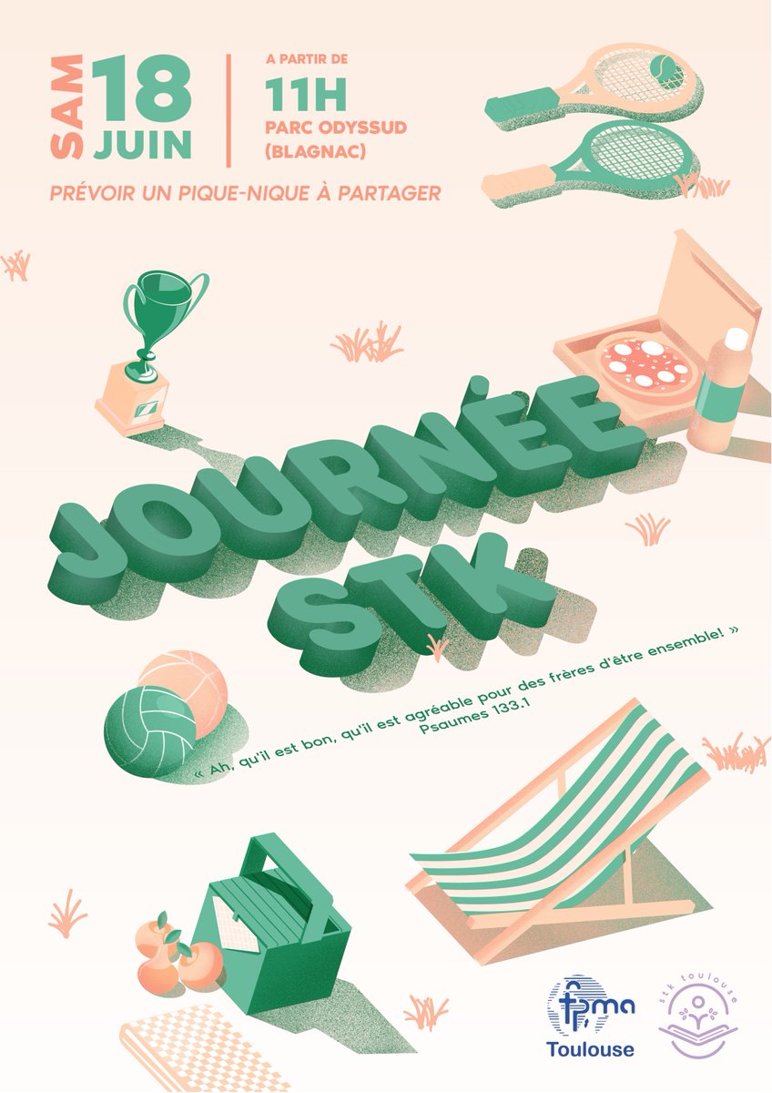 stktoulouse's tweet photo. « Ah, qu'il est bon, qu'il est agréable pour des frères d'être ensemble! » Psaumes 133.1

Bonne surprise, notre Journée STK !🤗

Ce sera un moment pour se retrouver, se détendre, s’amuser et notamment de marquer la fin de cette année scolaire et le début de l’été🏖

À très vite ! https://t.co/9do4rfObfo