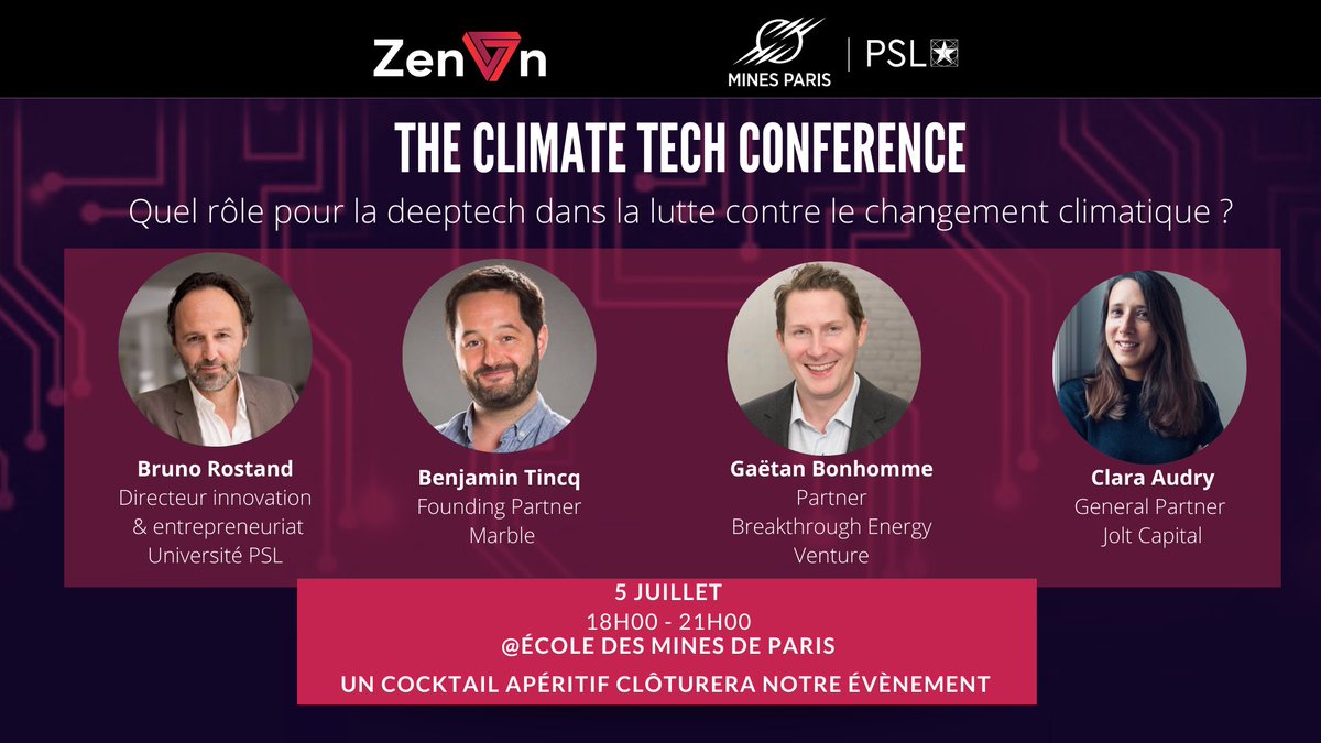 Benjamin Tincq (@btincq) on Twitter photo 🇫🇷 French Time!
Climate x Deeptech
Ravi de papoter sur mon sujet préféré avec
⚡️ Gaëtan <a href="/Breakthrough/">Breakthrough Energy</a> Energy
⚡️ <a href="/clara_audry/">Clara Audry</a> @JoltCapital
⚡️ <a href="/BrunoRostand/">Bruno Rostand</a> <a href="/psl_univ/">Université PSL</a>
Le 5 juillet 18:00 <a href="/Mines_Paris/">Mines Paris - PSL</a>
🧵1/2 #ClimateTech 🇫🇷 French Time!
Climate x Deeptech
Ravi de papoter sur mon sujet préféré avec
⚡️ Gaëtan <a href="/Breakthrough/">Breakthrough Energy</a> Energy
⚡️ <a href="/clara_audry/">Clara Audry</a> @JoltCapital
⚡️ <a href="/BrunoRostand/">Bruno Rostand</a> <a href="/psl_univ/">Université PSL</a>
Le 5 juillet 18:00 <a href="/Mines_Paris/">Mines Paris - PSL</a>
🧵1/2 #ClimateTech