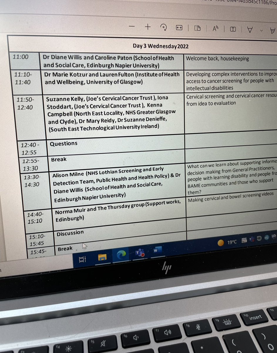 Day 3 on very informative conference-third symposium on reducing inequalities in cancer and cancer screening in people with Intellectual Disabilities