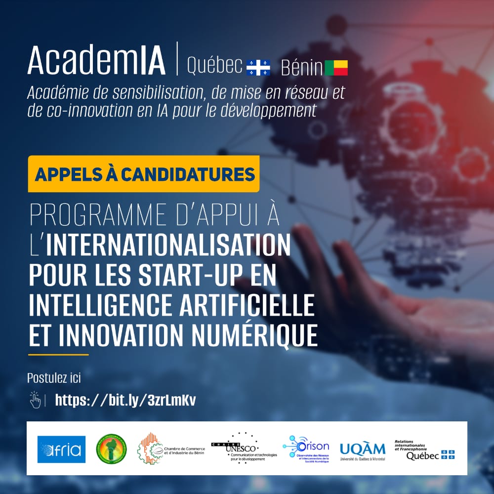 Vous êtes une entreprise béninoise ou québécoise  (PME ou une startup), qui souhaite s’internationaliser dans l’éducation, la santé, l’environnement, l’agriculture, la bonne gouvernance, la communication,les arts et la culture, etc., cet appel de candidatures est pour vous !