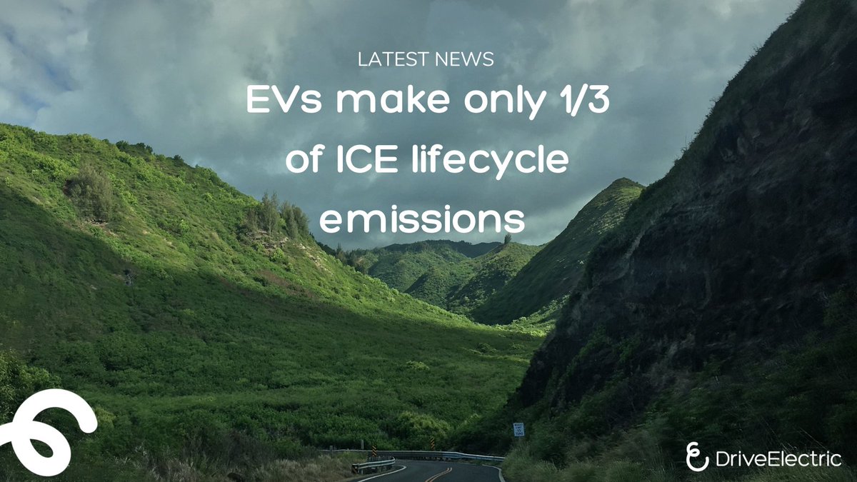 DriveElectricUK's tweet photo. EVs produce 1/3rd of lifecycle emissions compared to an ICE vehicle! β»οΈ
Statistics released by @OZEVgovuk have reconfirmed how much more eco an EV is π
Future tech is only set to increase the gap too, see how here π
#ElectricVehicles #OZEV | https://t.co/qtl97eKq4J https://t.co/nAgjASMTRj