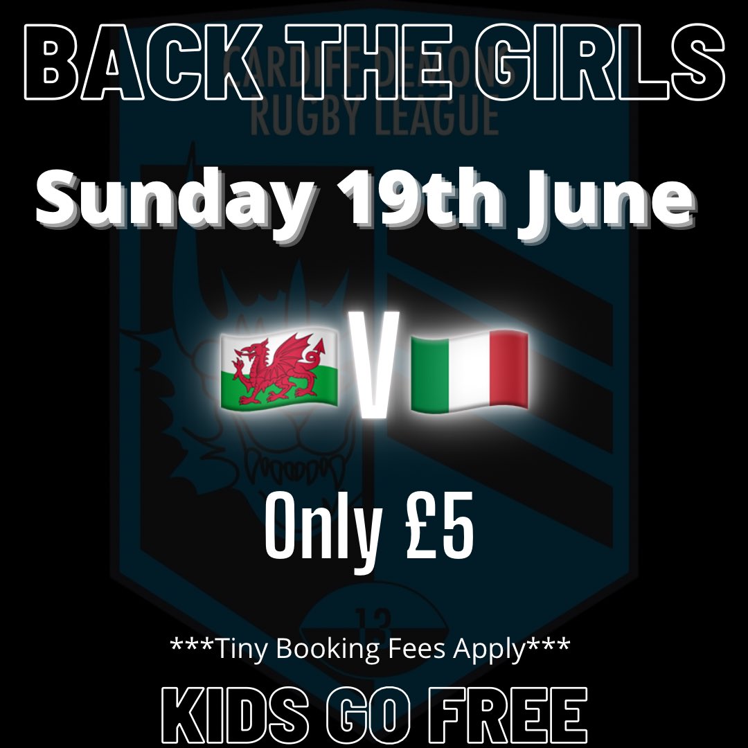 CardiffDemons's tweet photo. They Go Again!
Our girls at @WalesRugbyL face @ITALIA_RLXIII this Sunday at @crosskeysrfc
Struggling for a last minute Father’s Day present or just looking for a rugby fix this weekend then come and join us back the girls!
#Support #TopFan #SundayFunday #RugbyFix #FunInTheSun https://t.co/4QONMAtmLw