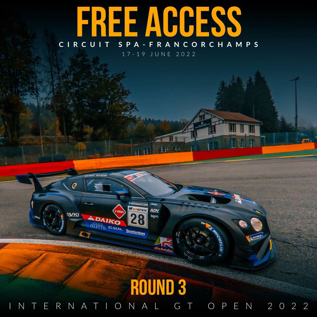GT_Open's tweet photo. If you want to come along to @circuitspa this weekend, entry is FREE! 🇧🇪 

Come and enjoy some superb racing from #GTOpen, our sister championships @GTCupOpen and @EF_Open, plus TCR and F4 action. 👌 https://t.co/CpcDjguIlc