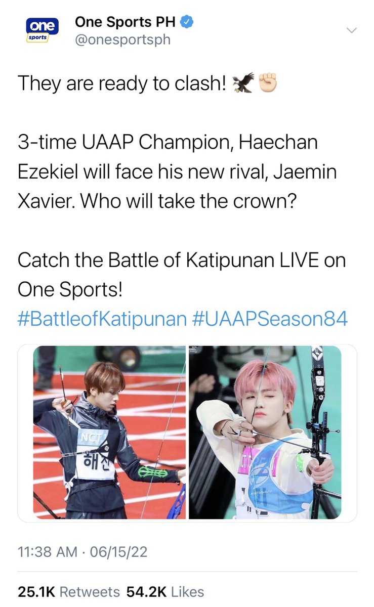 ndhceah's tweet photo. KINAIYA. 
a #nahyuck nct filo au. 

What happens when a new archery player, Jaemin Xavier—faced the veteran, Haechan Ezekiel? Will the arrows point them in the same path or will they be the cause of each other’s demise? https://t.co/c95eHDPuMh