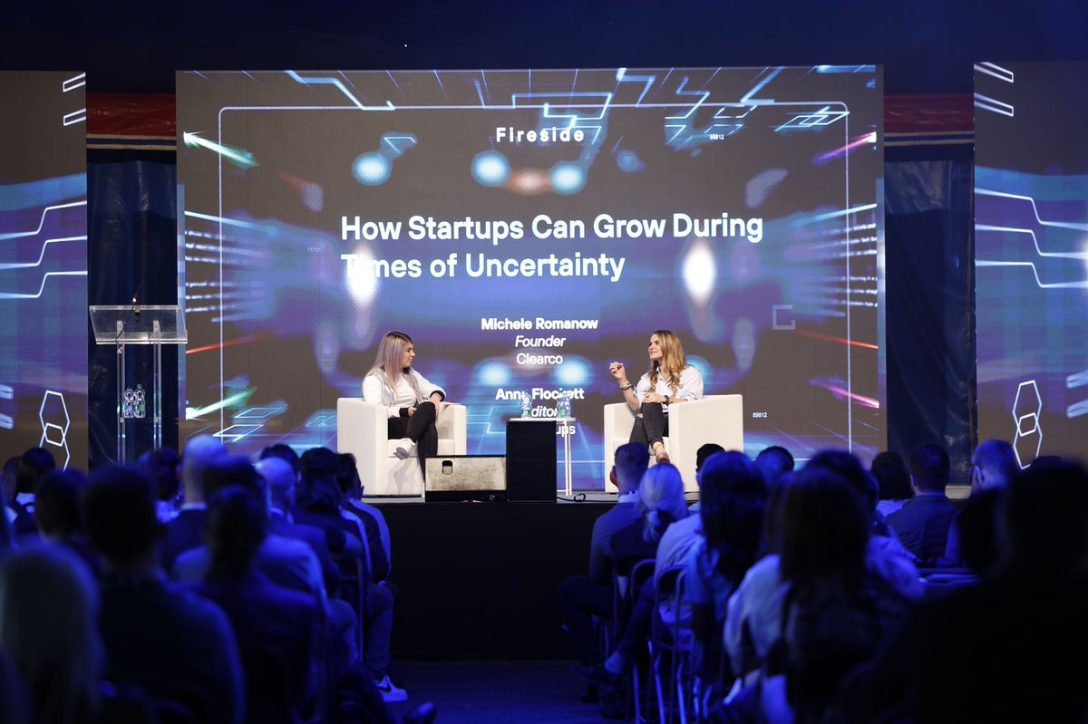 DubTechSummit's tweet photo. 💬 “As an entrepreneur, your mindset always has to be optimistic” 
@MicheleRomanow  @getclearco had plenty of advice to offer on the Prism stage this morning! 📍

#DTS22 #Startups #Investment https://t.co/DSJIfrNjxb