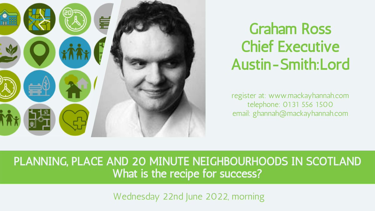 @ArdrossanCDT Is this agenda for your planning/development team?
Planning, place and 20 minute neighbourhoods in Scotland: what's the recipe for success?
With Scottish Govt speakers and many more
Conference online
Info: bit.ly/3NoJUfV Cost: £135 - get 3 for 2 - June 22nd