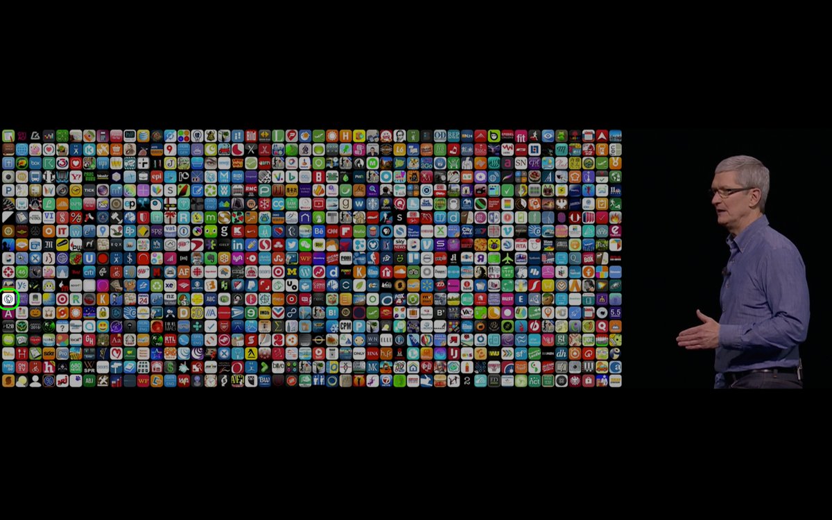 Joony's tweet photo. The first time Apple displayed an icon of an app that I worked on was the Irma app during the WWDC 2016 keynote. Tim Cook was promoting Swift apps https://t.co/RdjKyMWd8I #wwdc #AppleEvent #Swift https://t.co/8hpynE3FjV