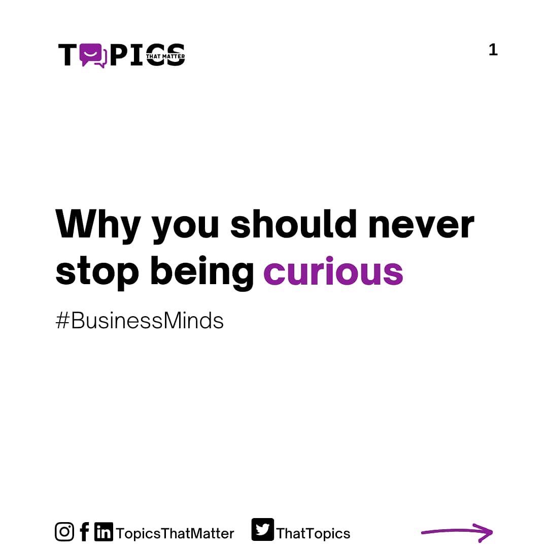 ThatTopics's tweet photo. Business minds; As an entrepreneur, you should never stop being curious. 
Some people get to a place where they feel stuck because they stop being curious. It just becomes a chore or responsibility that needs to be met 
Read this below 👇🏾 https://t.co/q5K9KzpBYS
